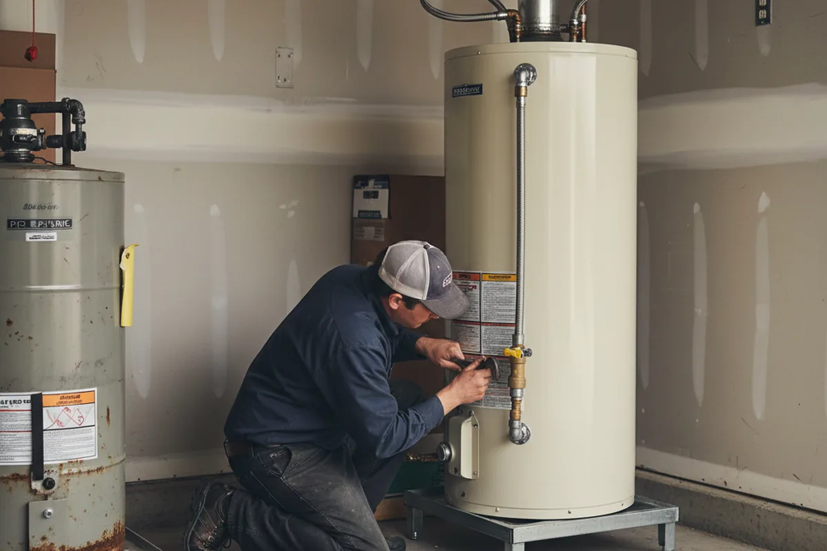 Water heater and shutoff valve replacement in Tignall